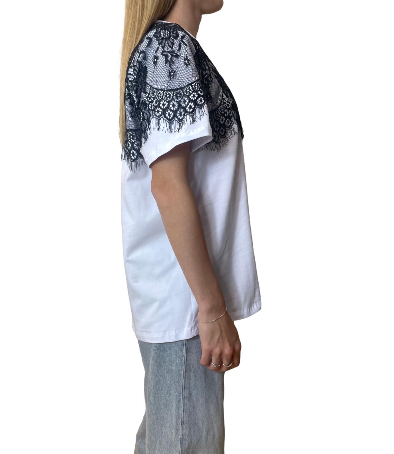 Kontatto T-shirt Pizzo Panna Donna