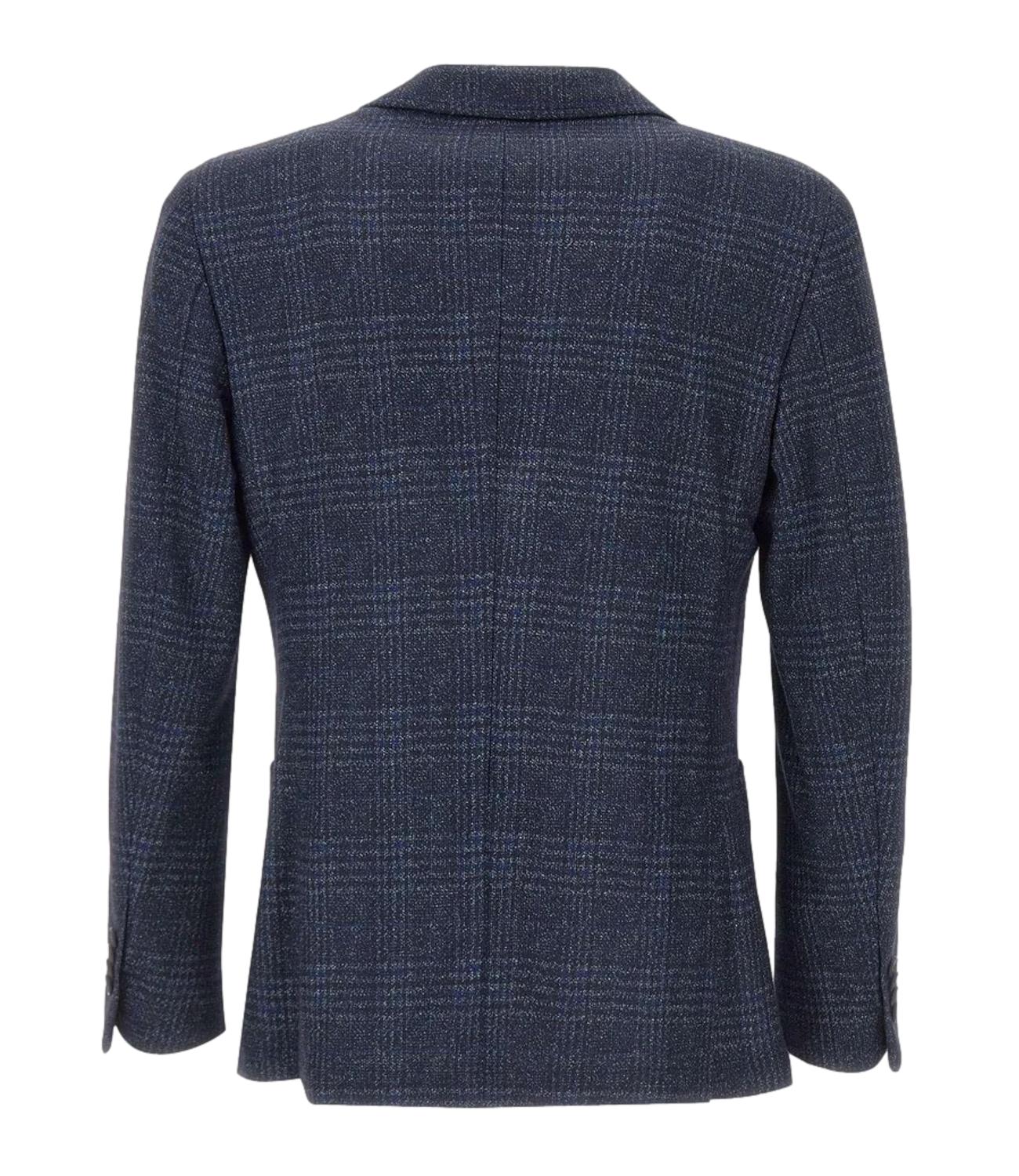 Giacca quadri blu e blu scuro