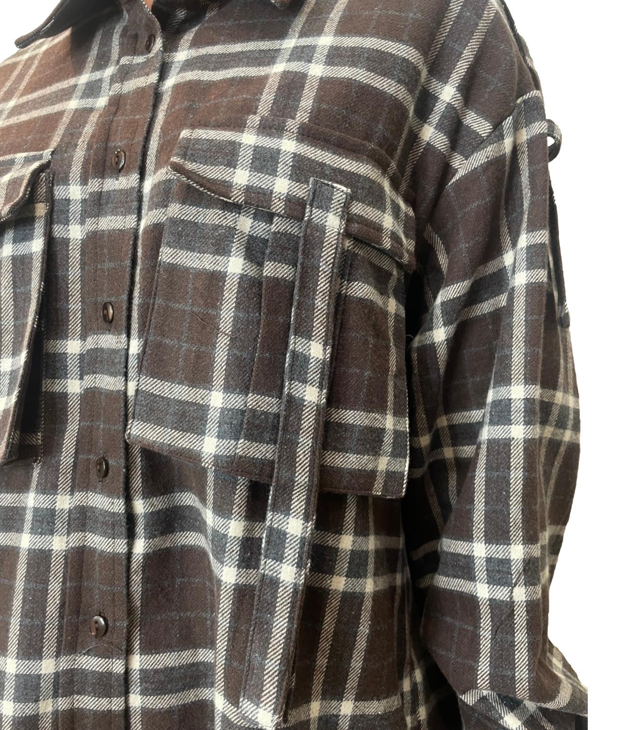 Motel Camicia Check Moro Donna