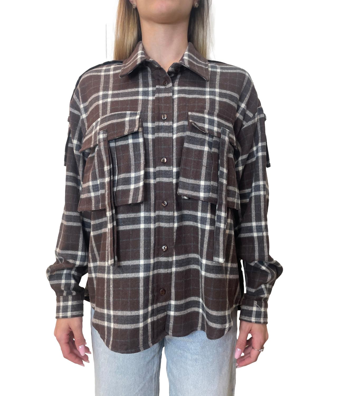 Motel Camicia Check Moro Donna