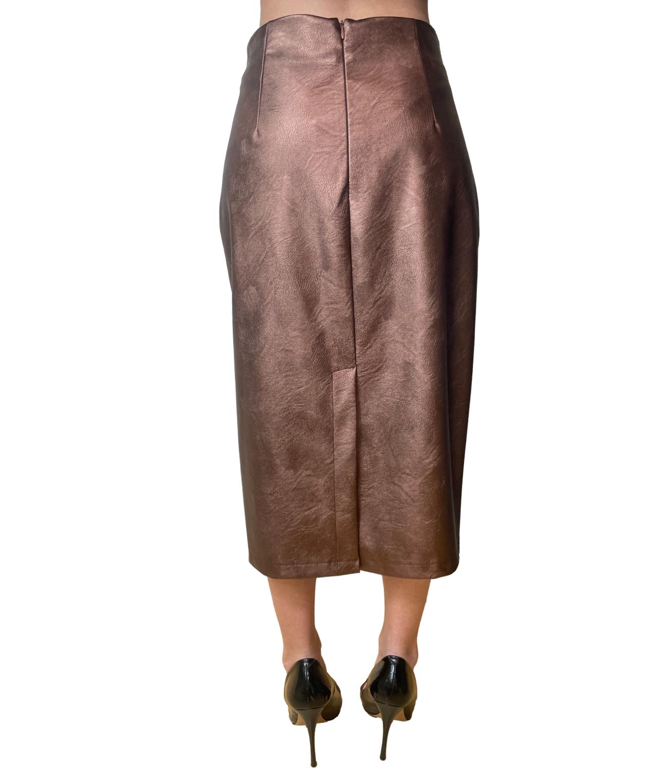 Motel Gonna Ecopelle Bronzo Donna
