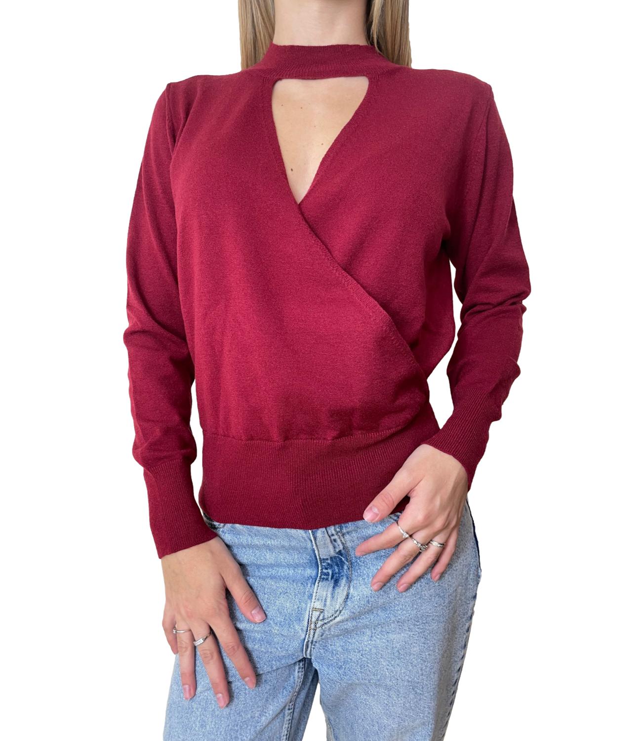 Motel Maglia Cut-out Bordeaux Donna