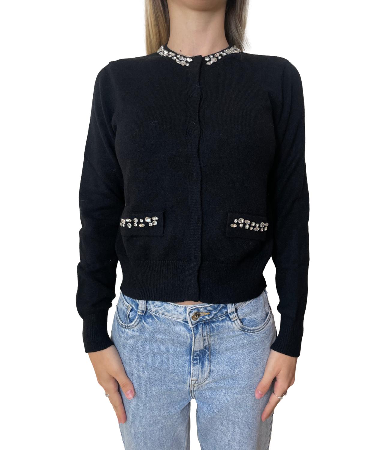 Motel Cardigan Gioiello Nero Donna