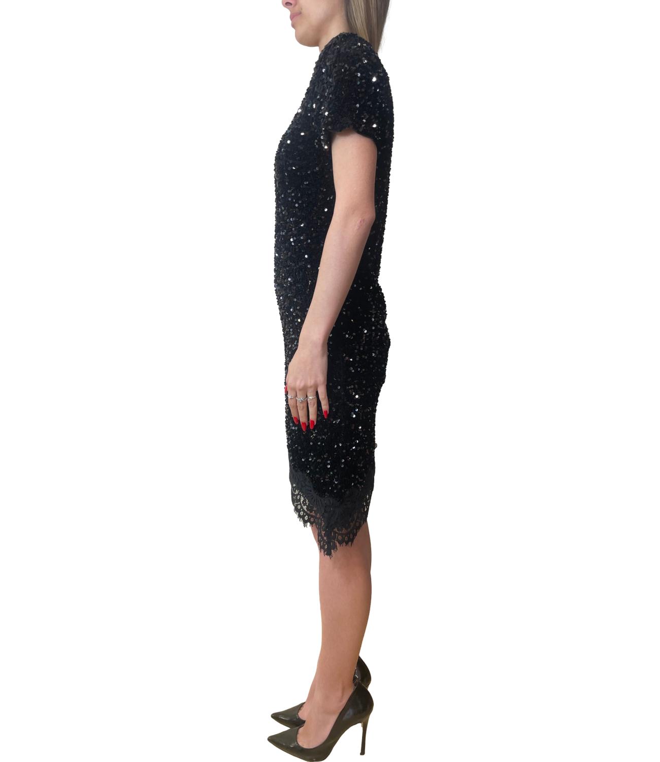 MOTEL abito in paillettes nero donna