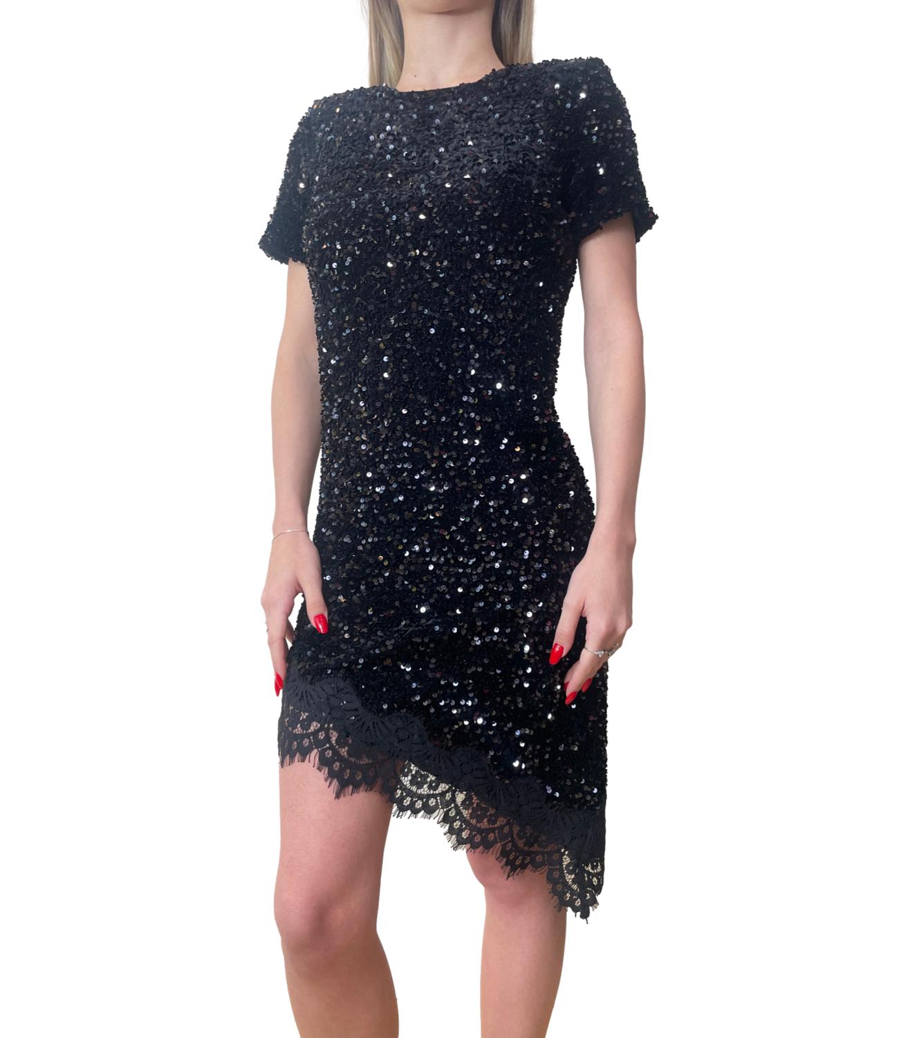 MOTEL abito in paillettes nero donna
