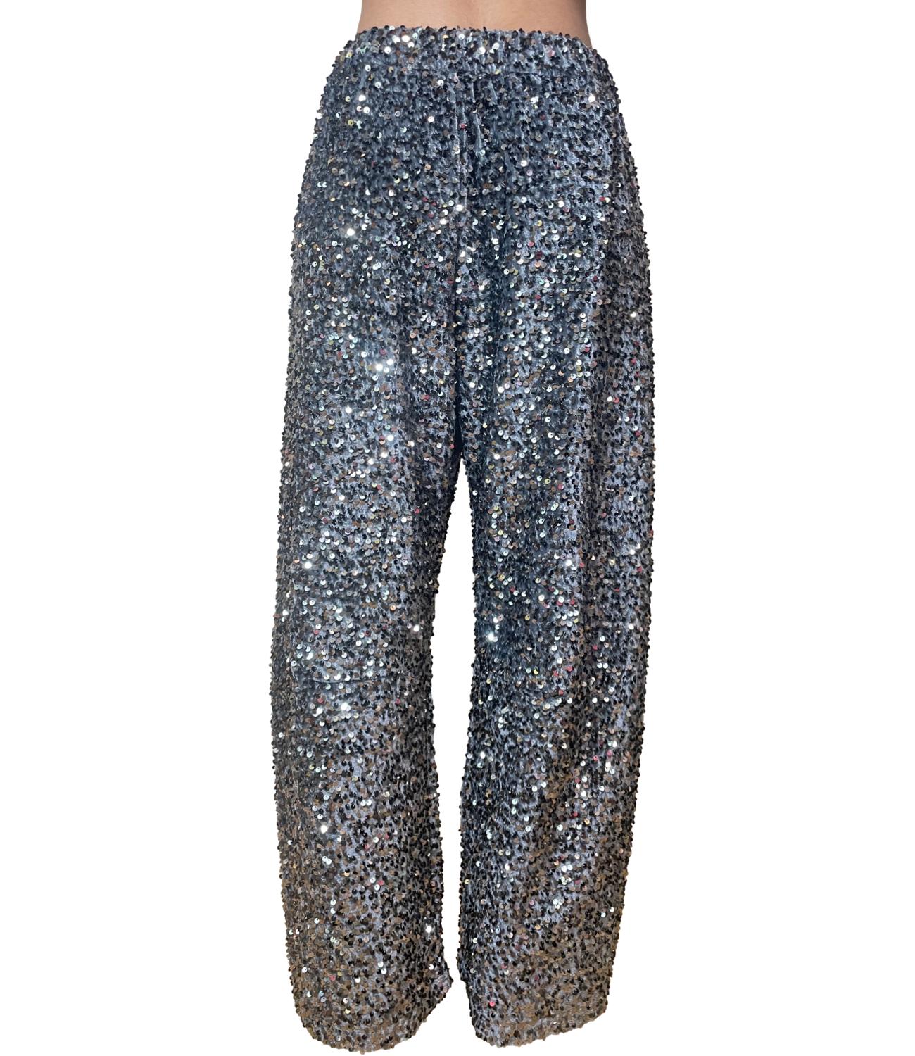 Motel Pantalone Paillettes Grigio Donna