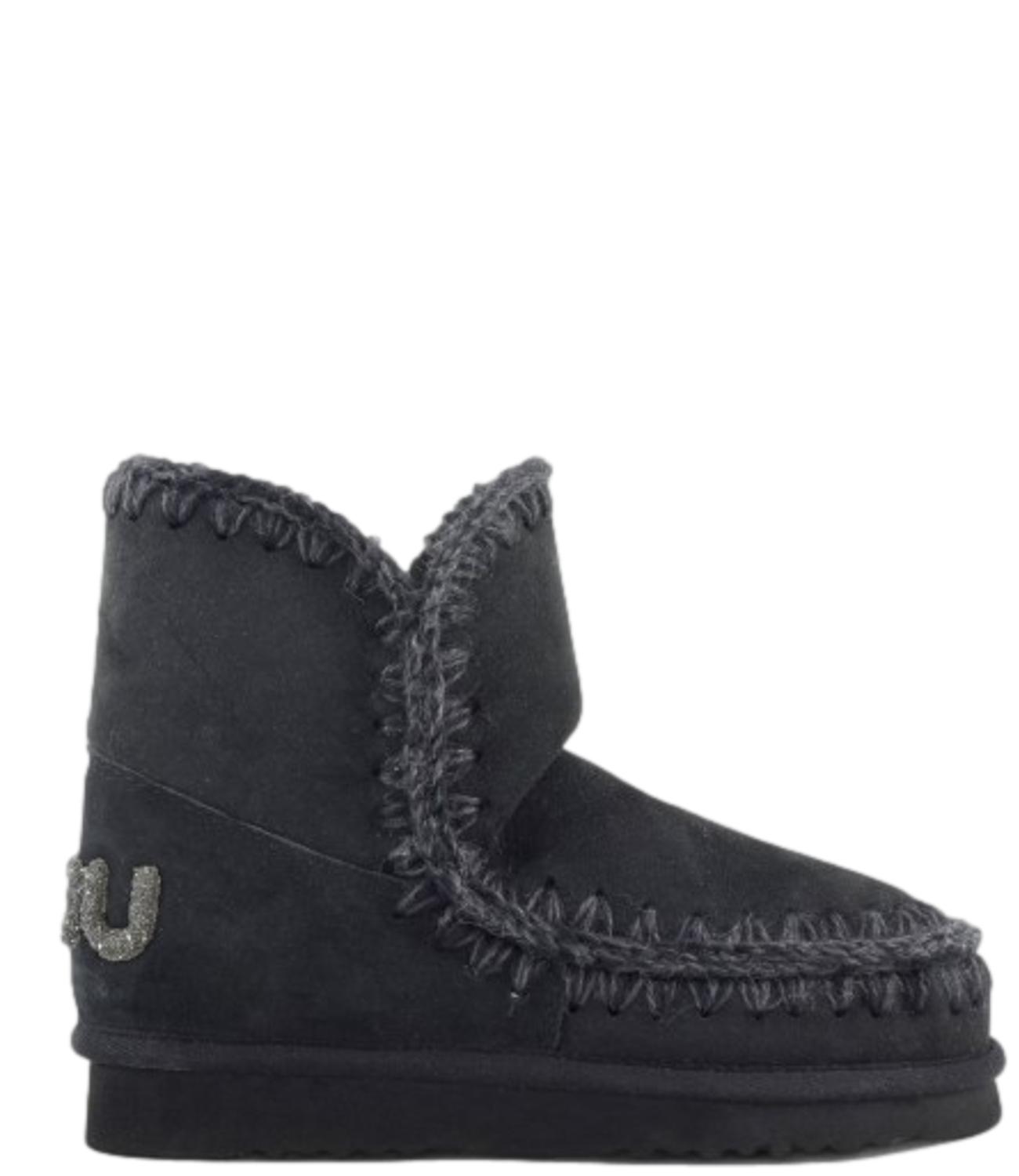 Mou stivali Eskimo 18 glitter logo nero donna