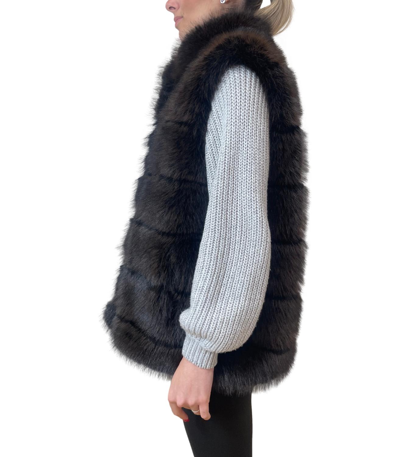 Studio It gilet eco-fur moro donna