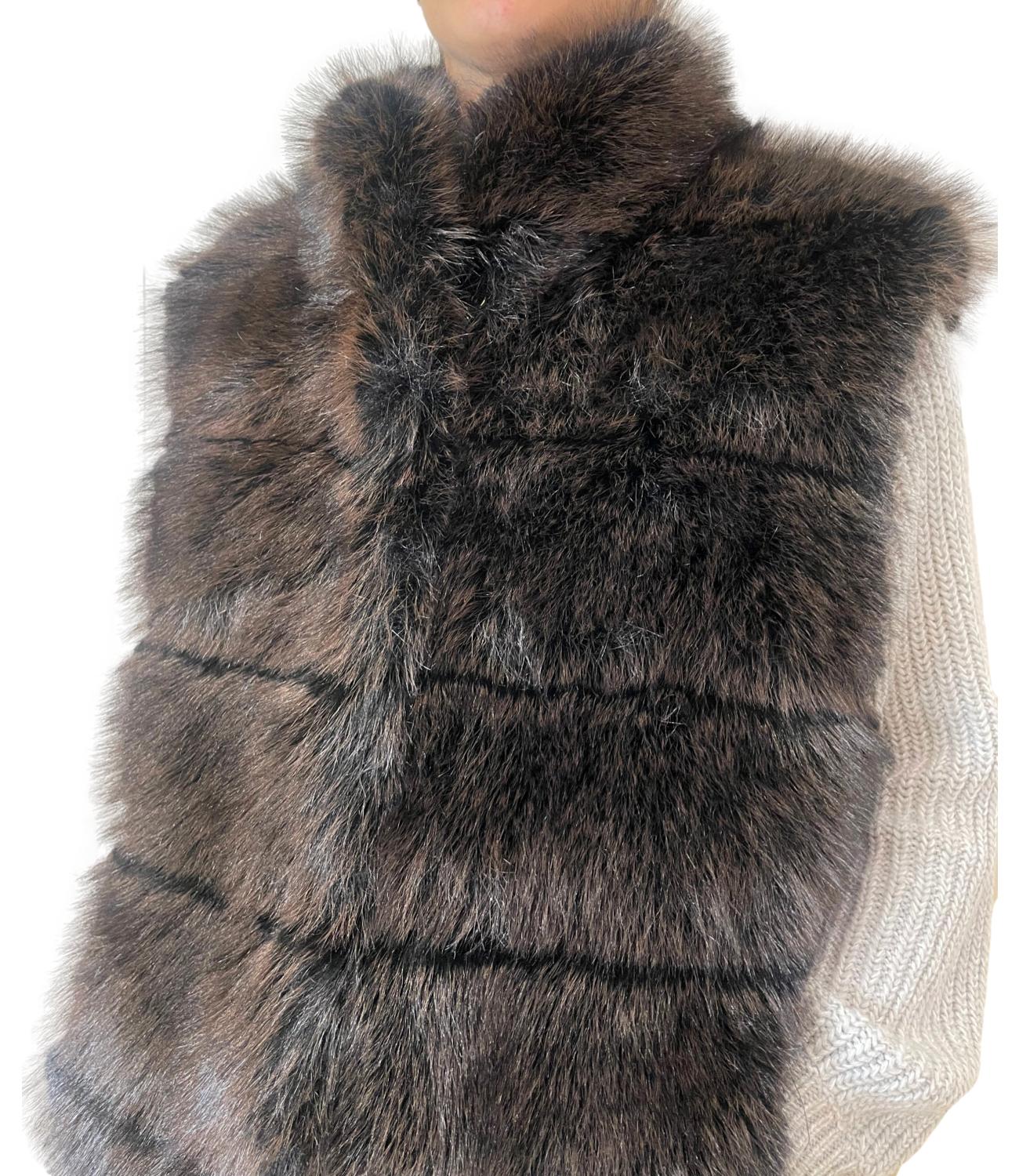 Studio It gilet eco-fur moro donna