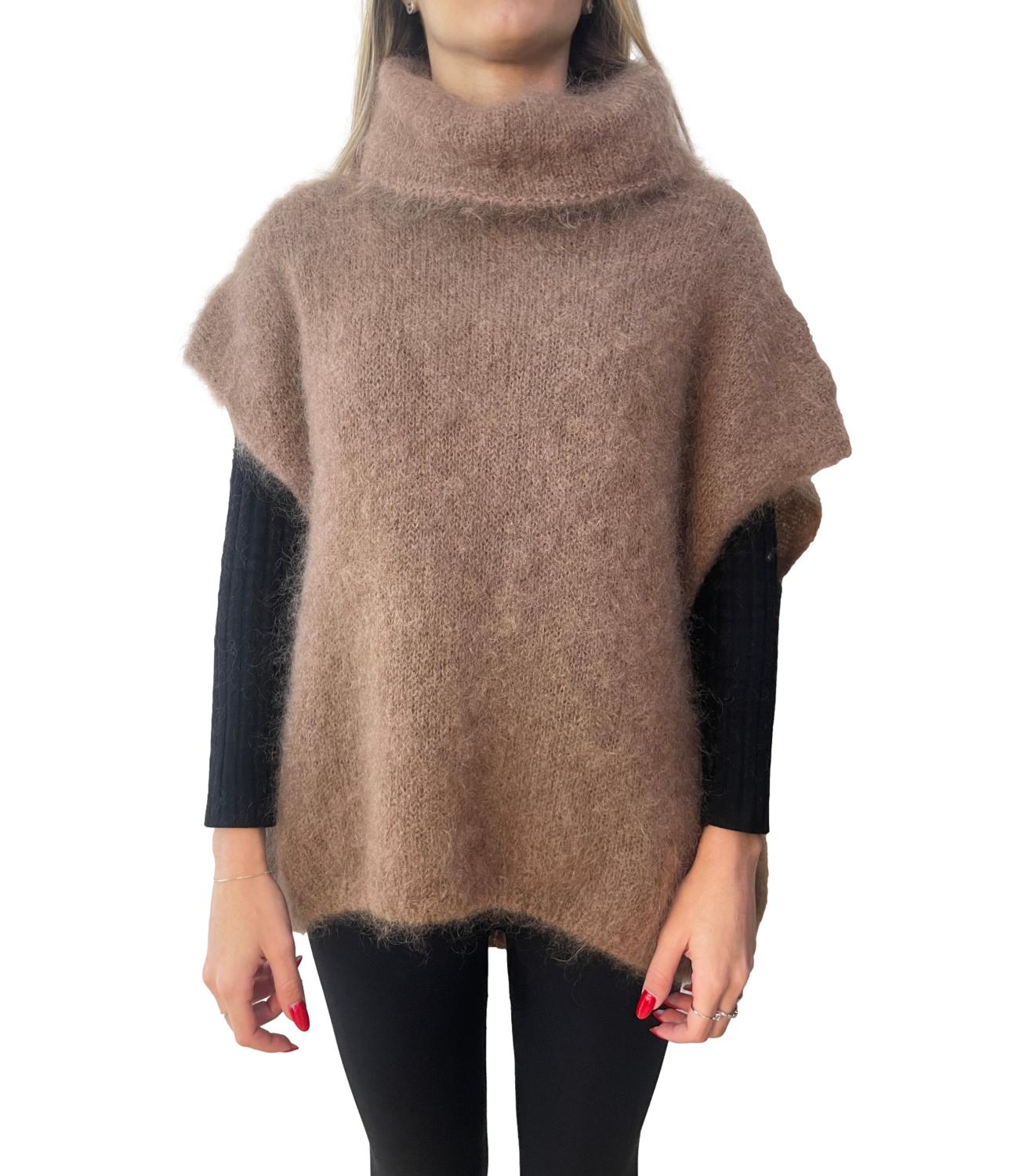 Studio It Gilet Over Cammello Donna