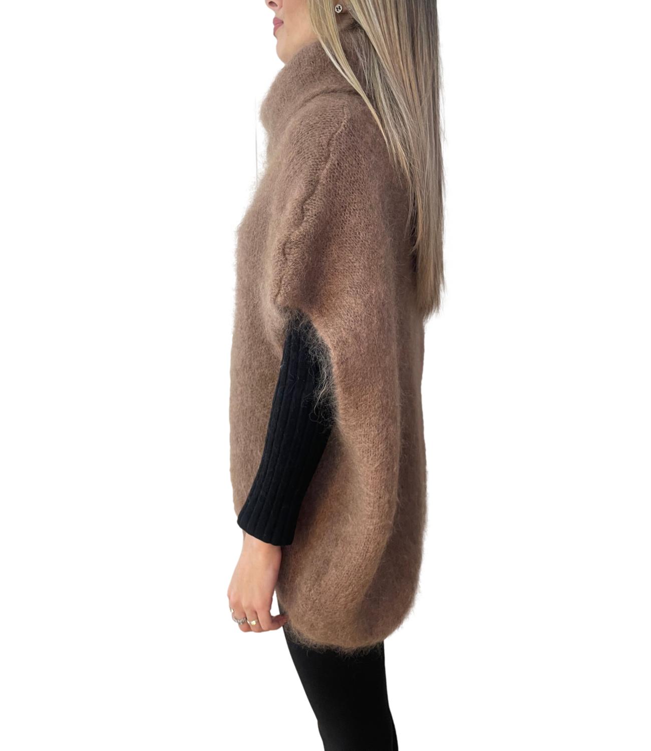 Studio It Gilet Over Cammello Donna