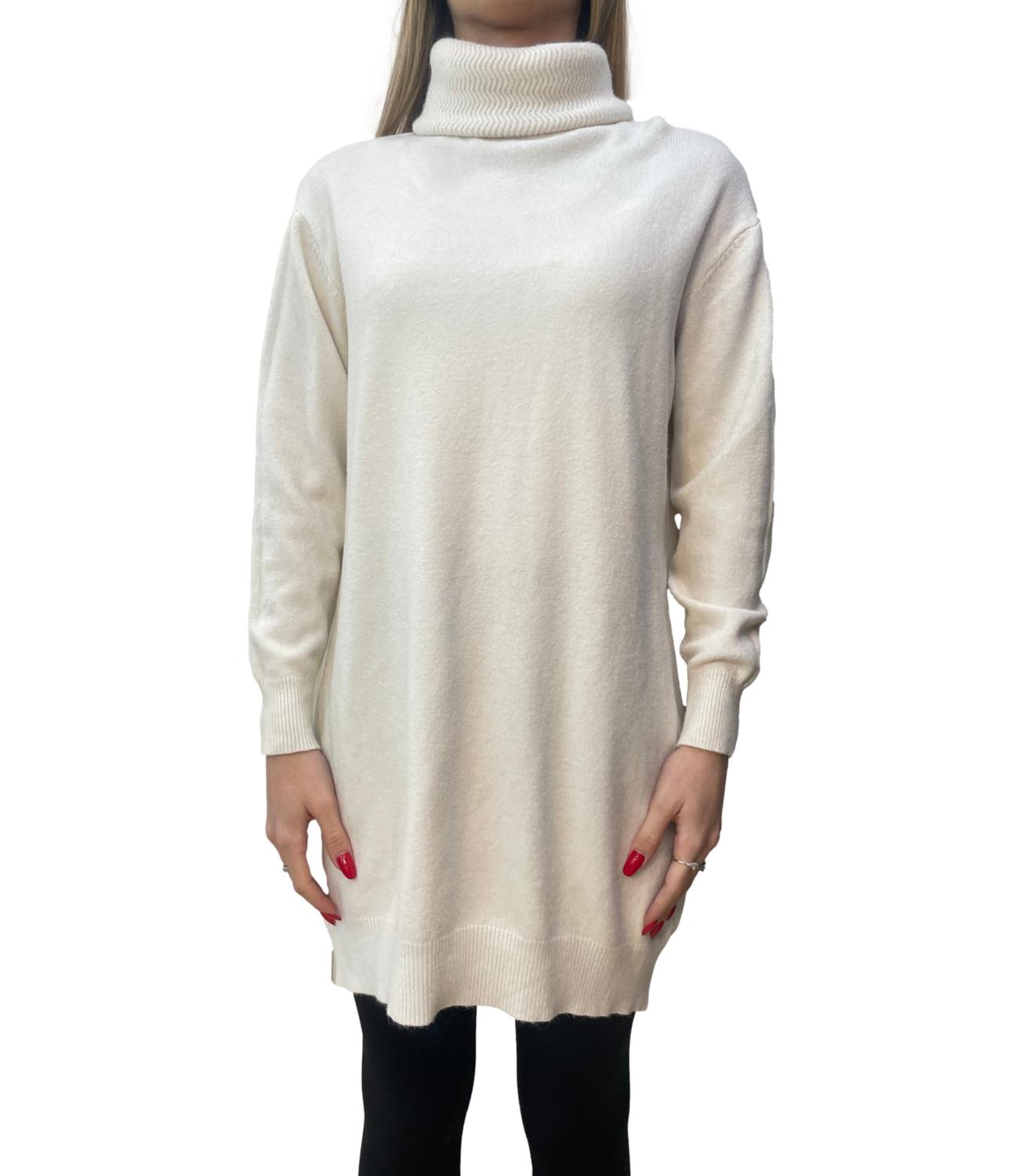 Studio It abito collo alto panna donna