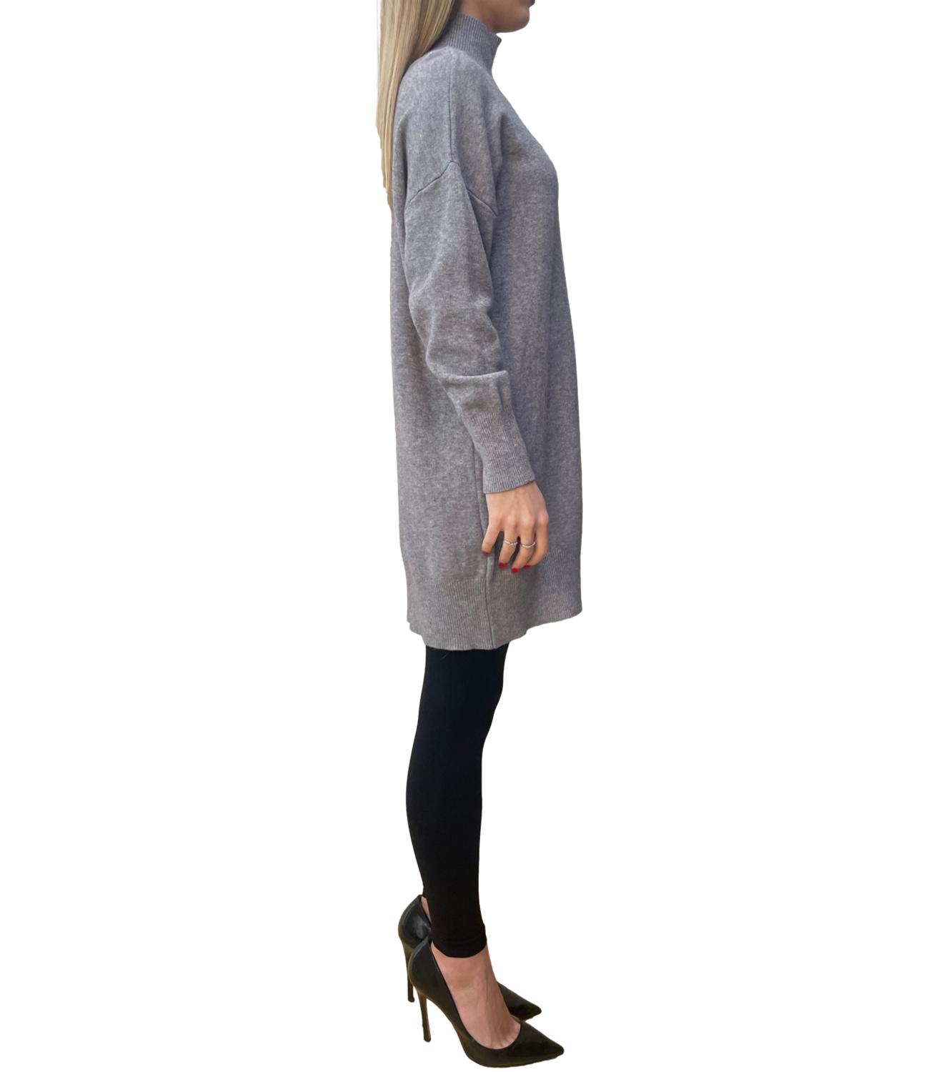 Studio It abito collo alto grigio donna