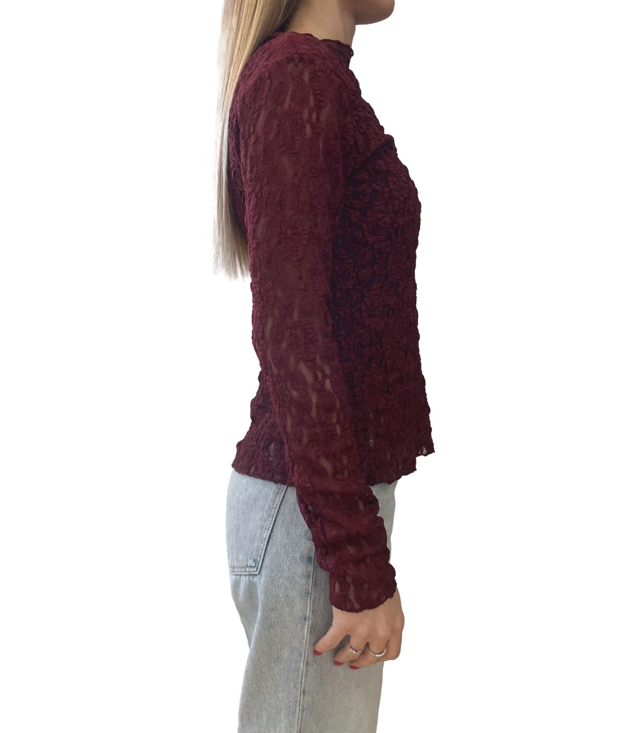 Studio It T-shirt pizzo Bordeaux Donna
