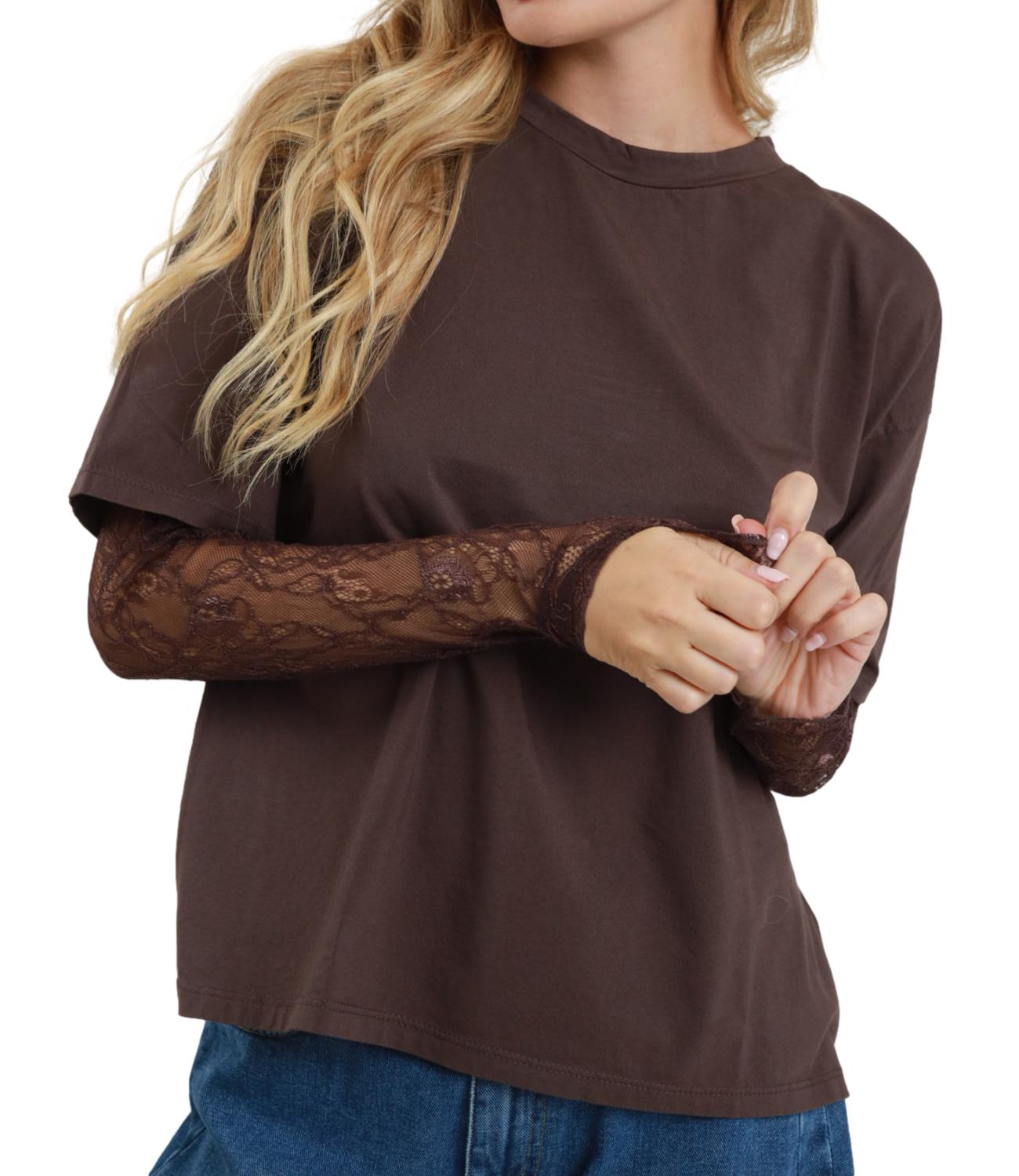 Susy Mix T-shirt Pizzo Moro Donna