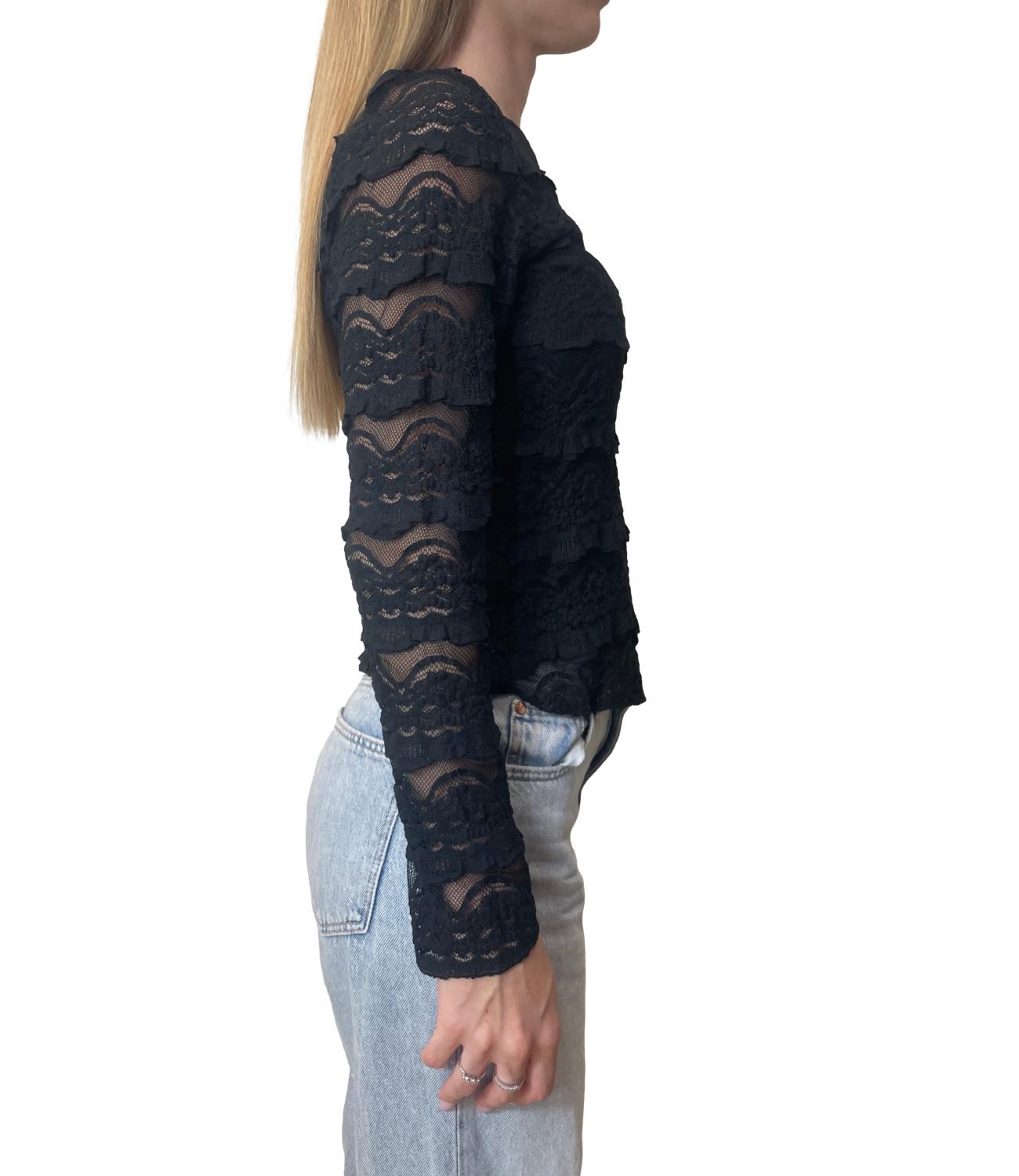 Susy Mix Maglia Pizzo Nero Donna