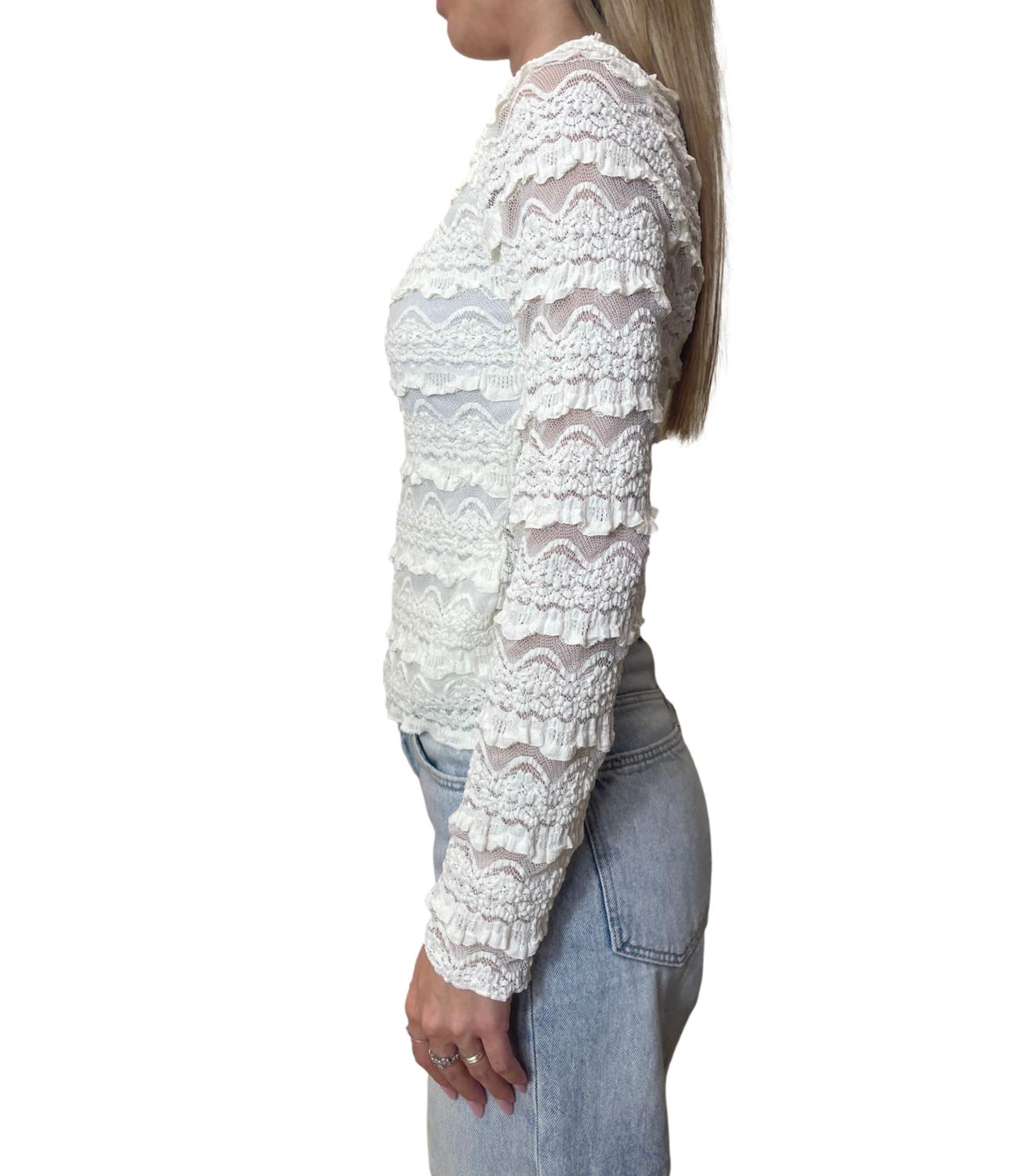 Susy Mix Maglia Pizzo Panna Donna