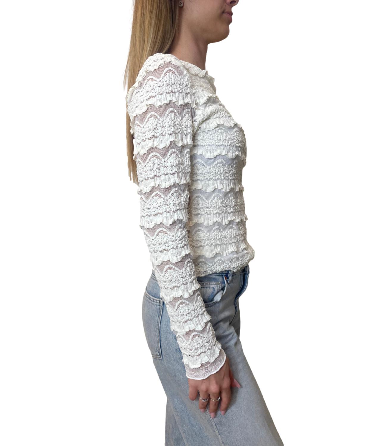 Susy Mix Maglia Pizzo Panna Donna