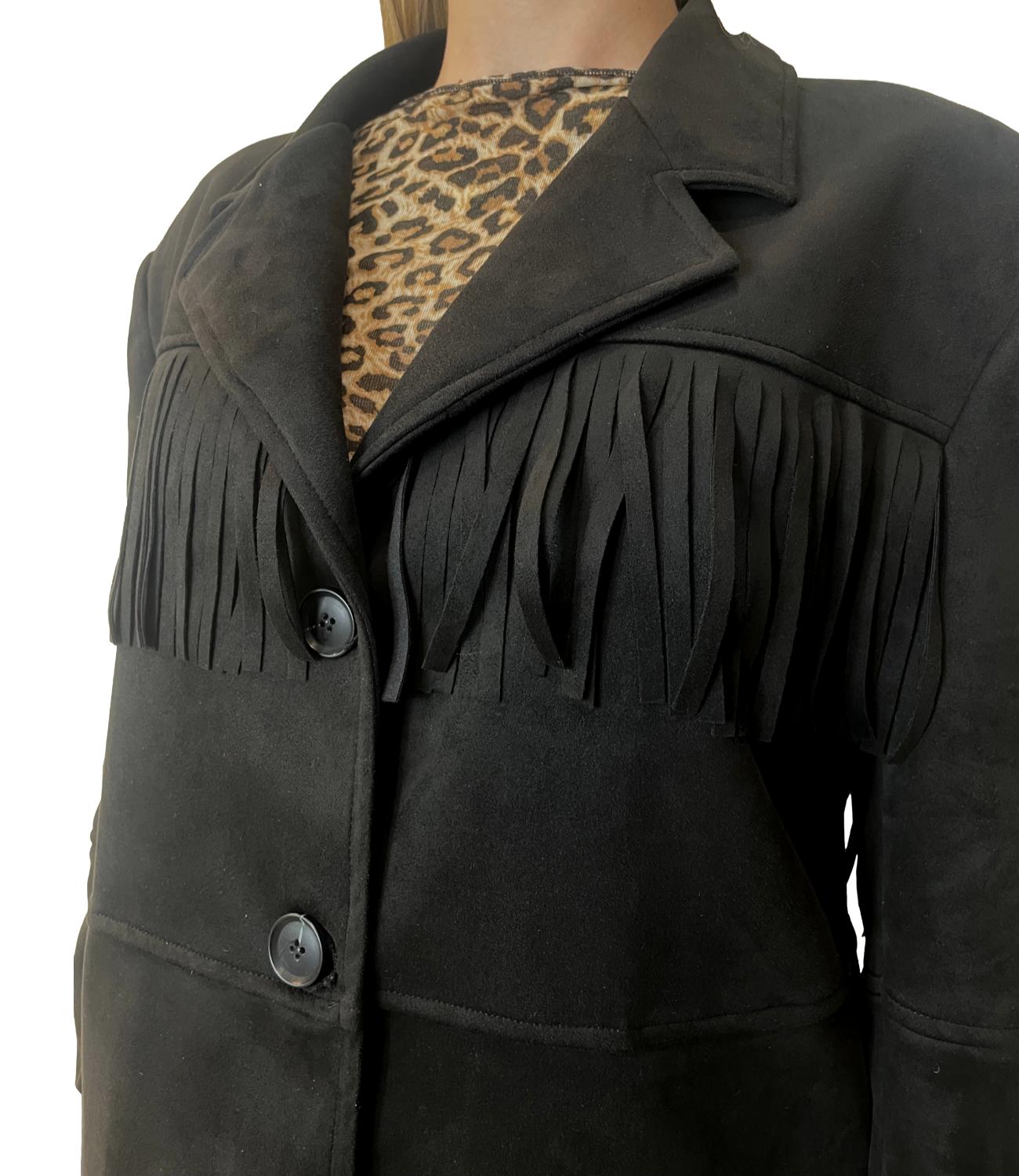 Susy Mix Giacca Frange Nero Donna