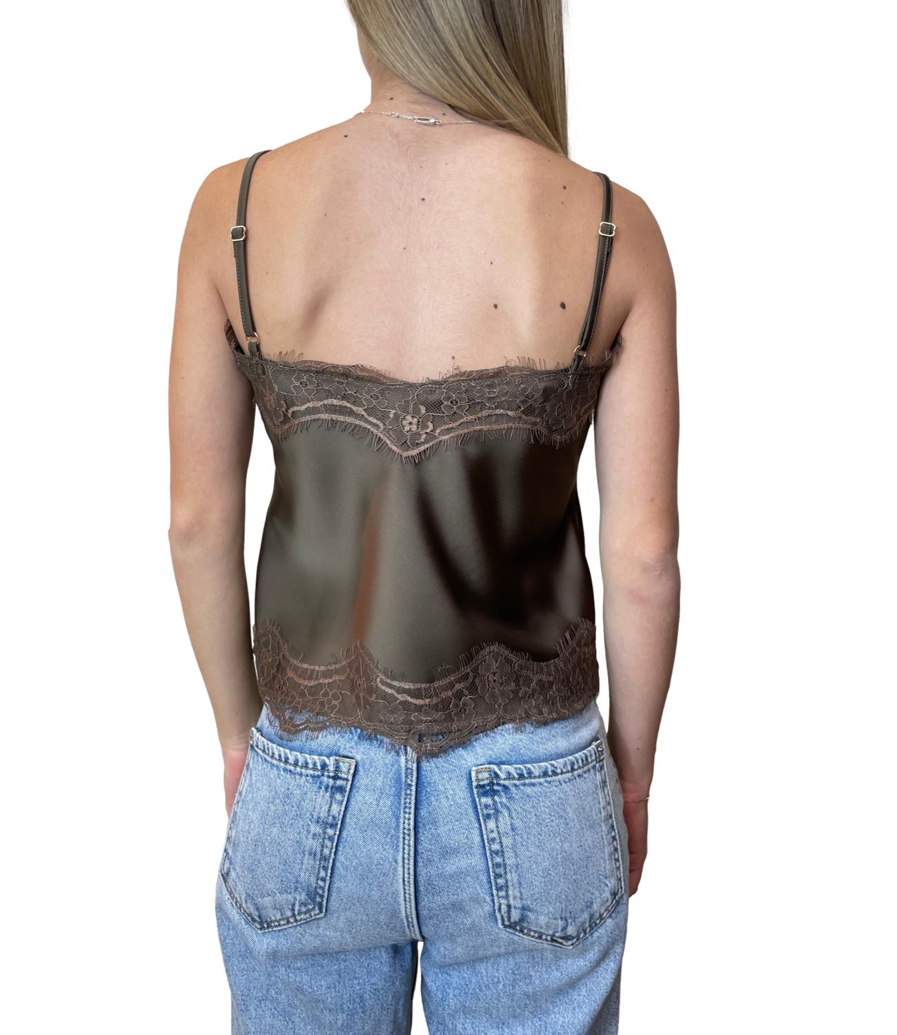 Susy Mix Top Pizzo Fango Donna