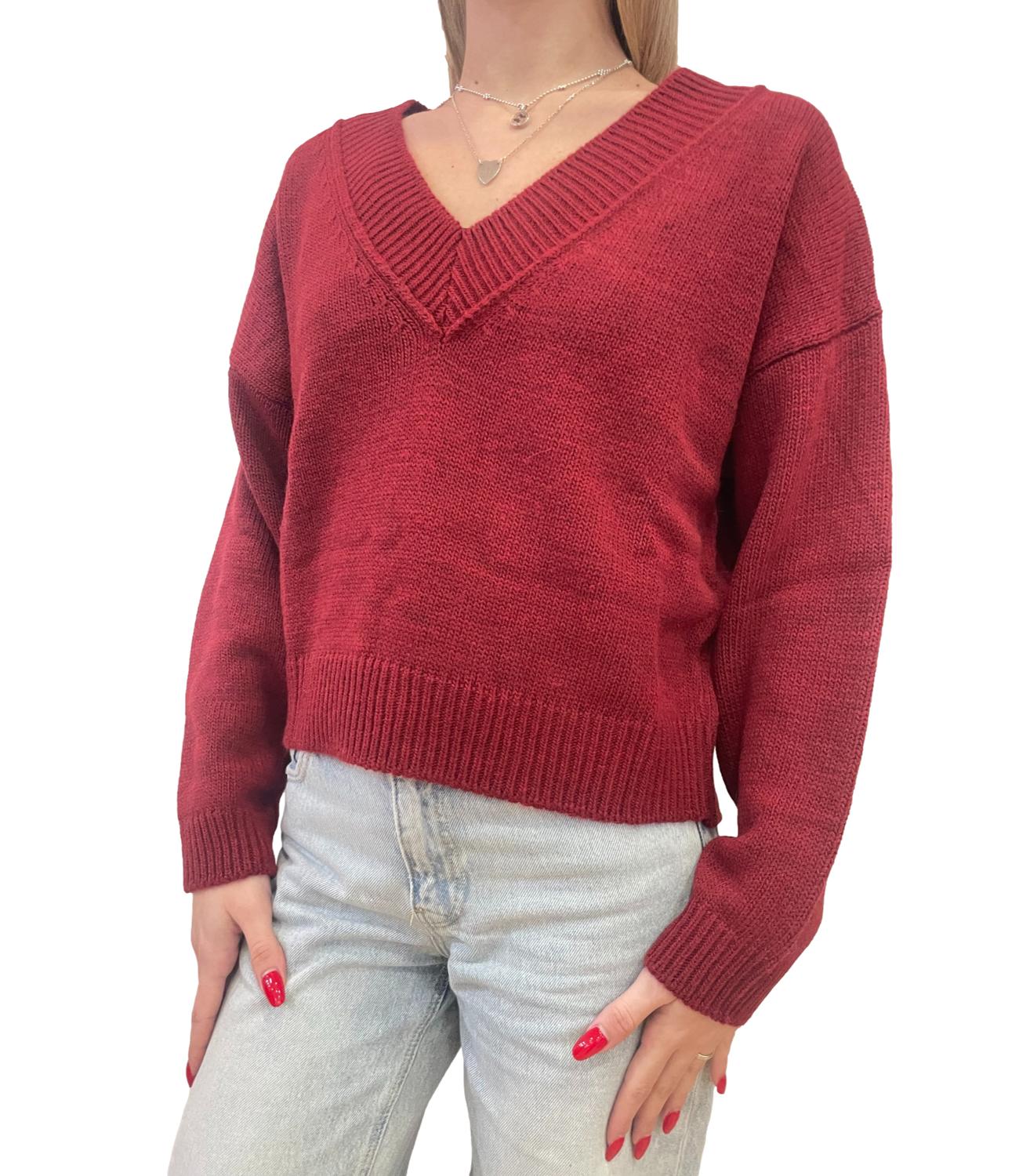 Vicolo Maglia a V Bordeaux Donna