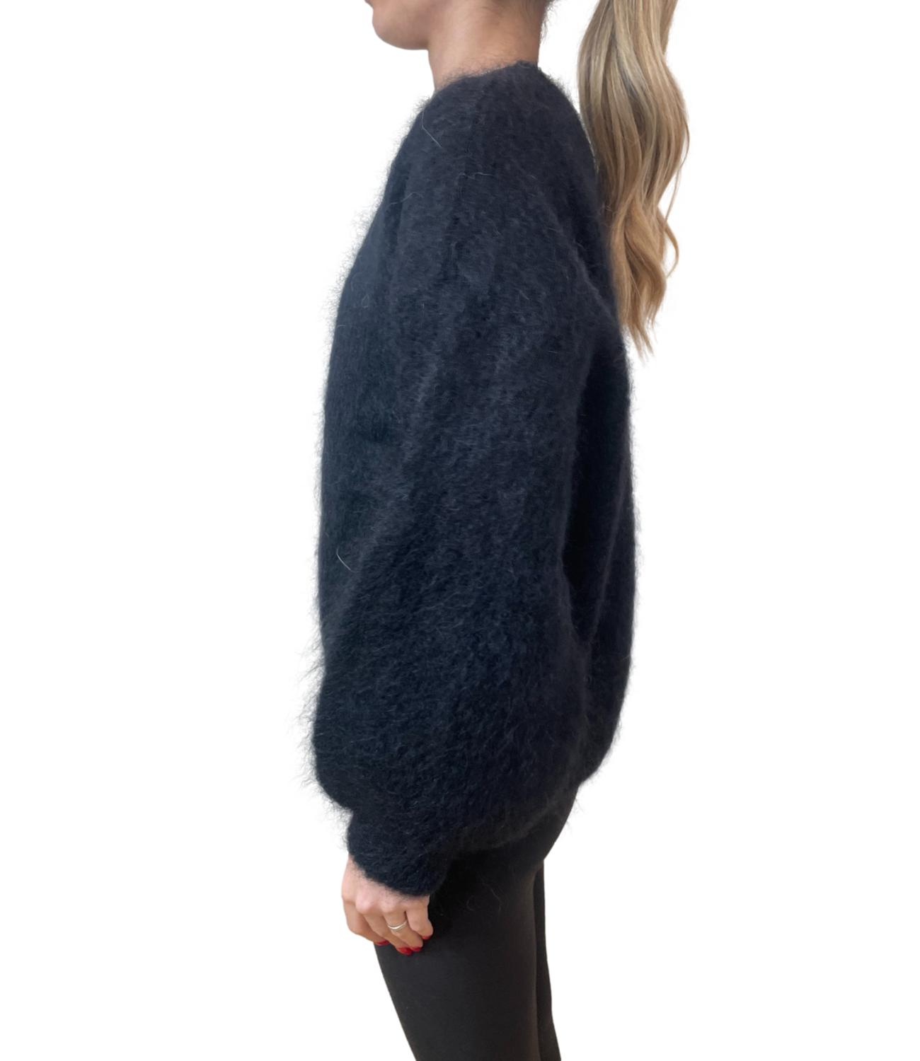 Vicolo maglia mohair nero donna