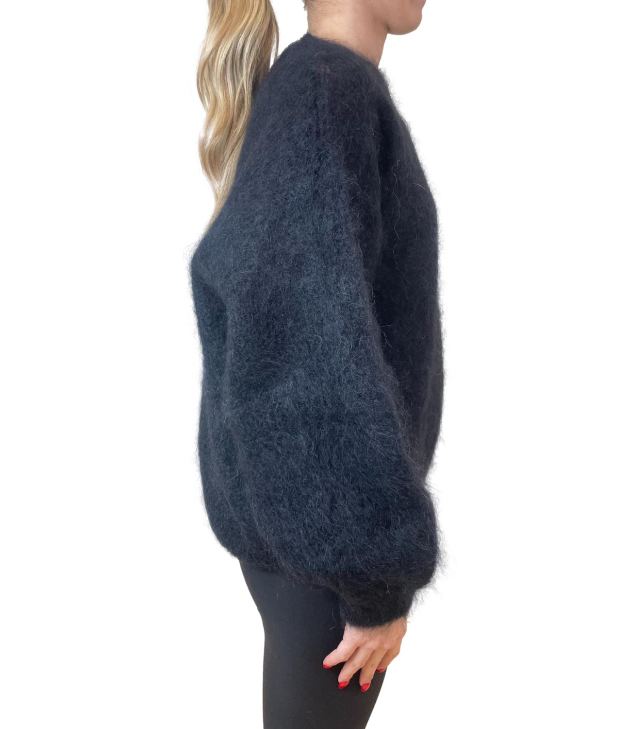 Vicolo maglia mohair nero donna