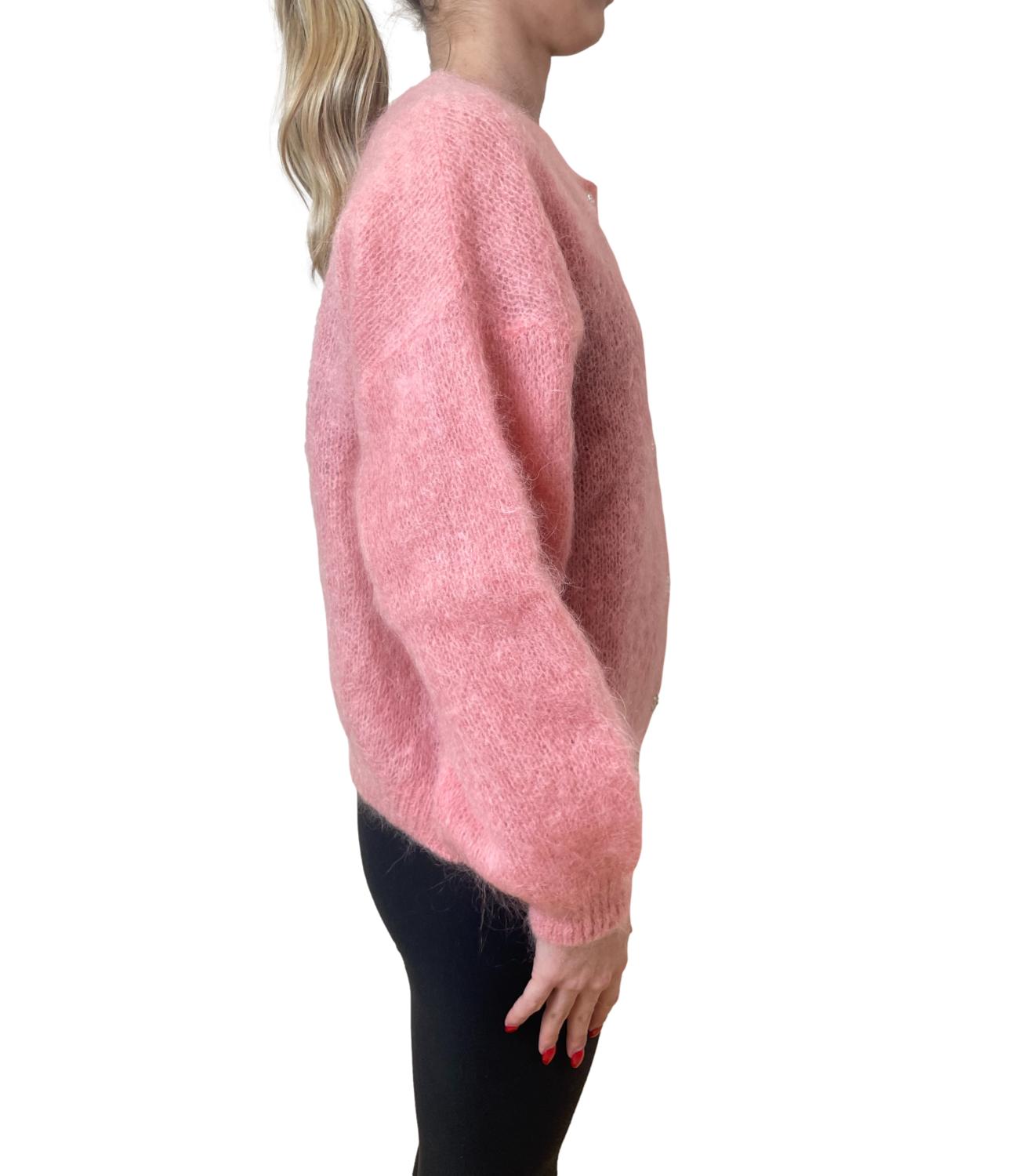 Vicolo cardigan c/bottoni gioiello rosa donna