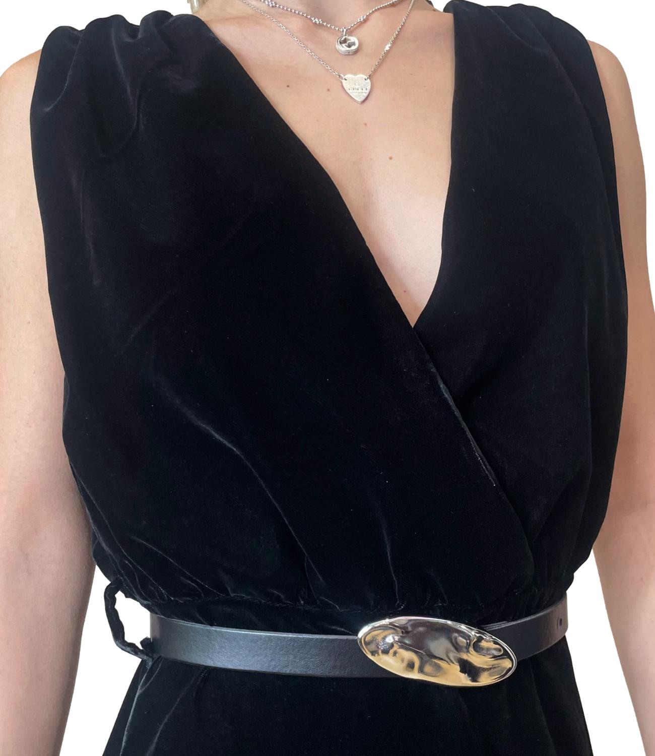 Vicolo Abito Velluto Nero Donna