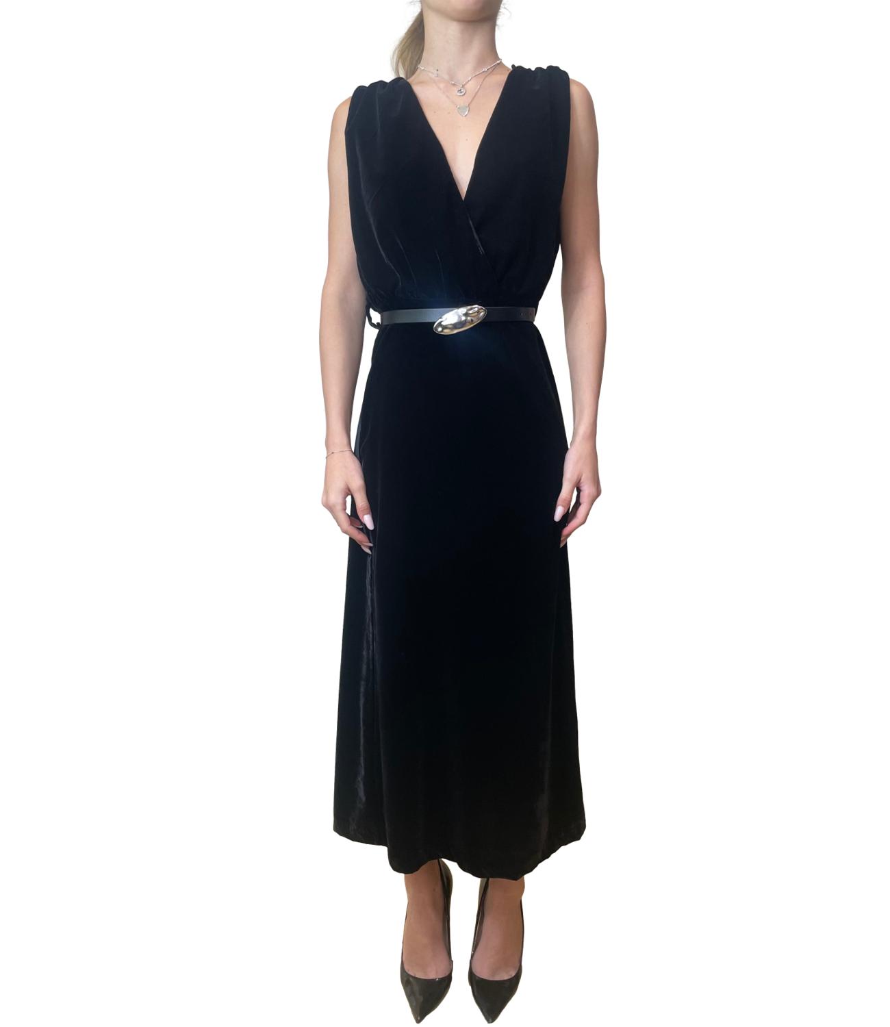 Vicolo Abito Velluto Nero Donna