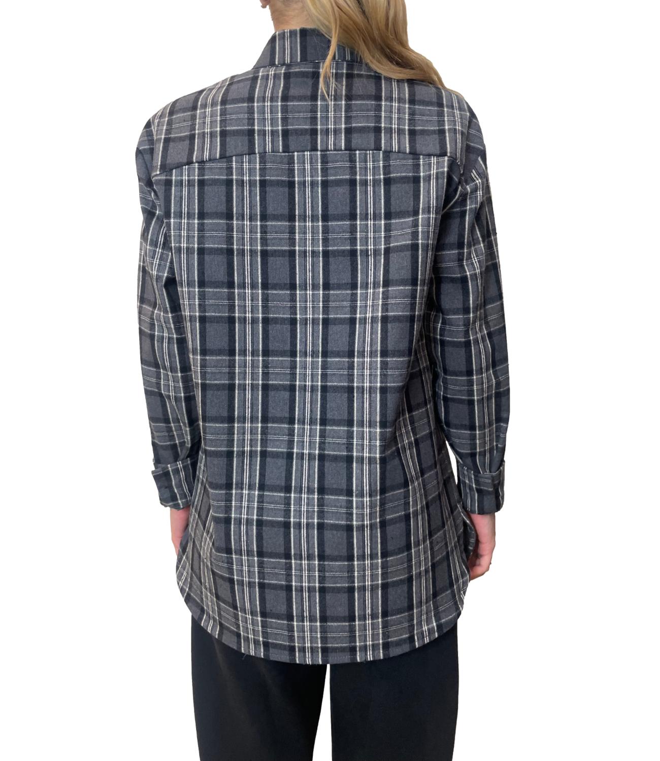 Vicolo Camicia Quadri Grigio Donna