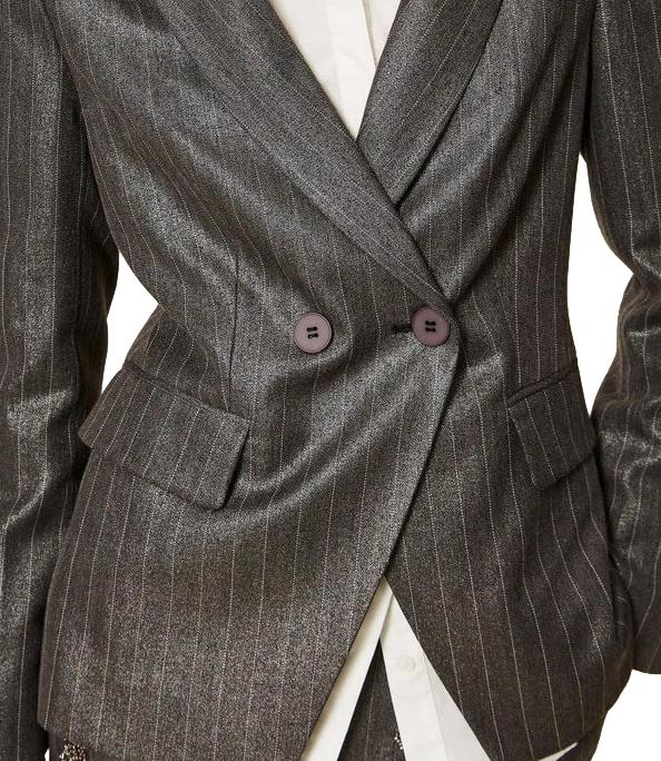 Actitude Twinset Blazer Antracite Spalmato da Donna