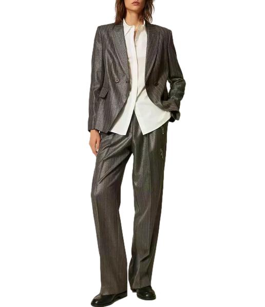 Actitude Twinset Blazer Antracite Spalmato da Donna