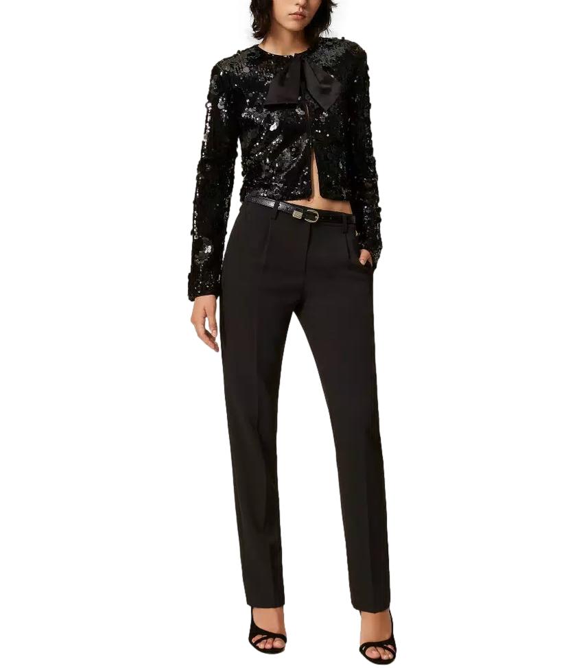 Actitude Twinset Pantalone Nero da Donna