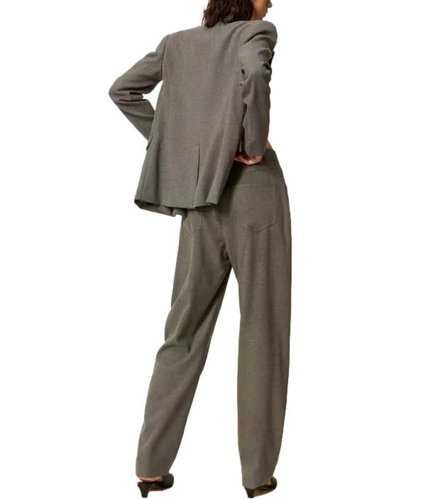 Actitude Twinset Pantalone Grigio Medio Melange da Donna