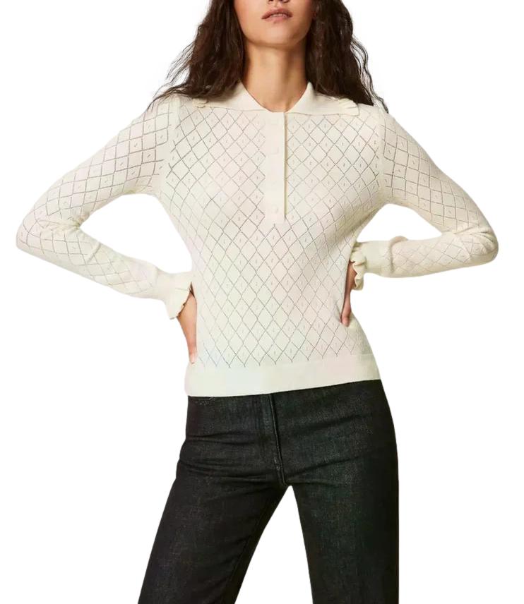 Actitude Twinset Polo Neve da Donna