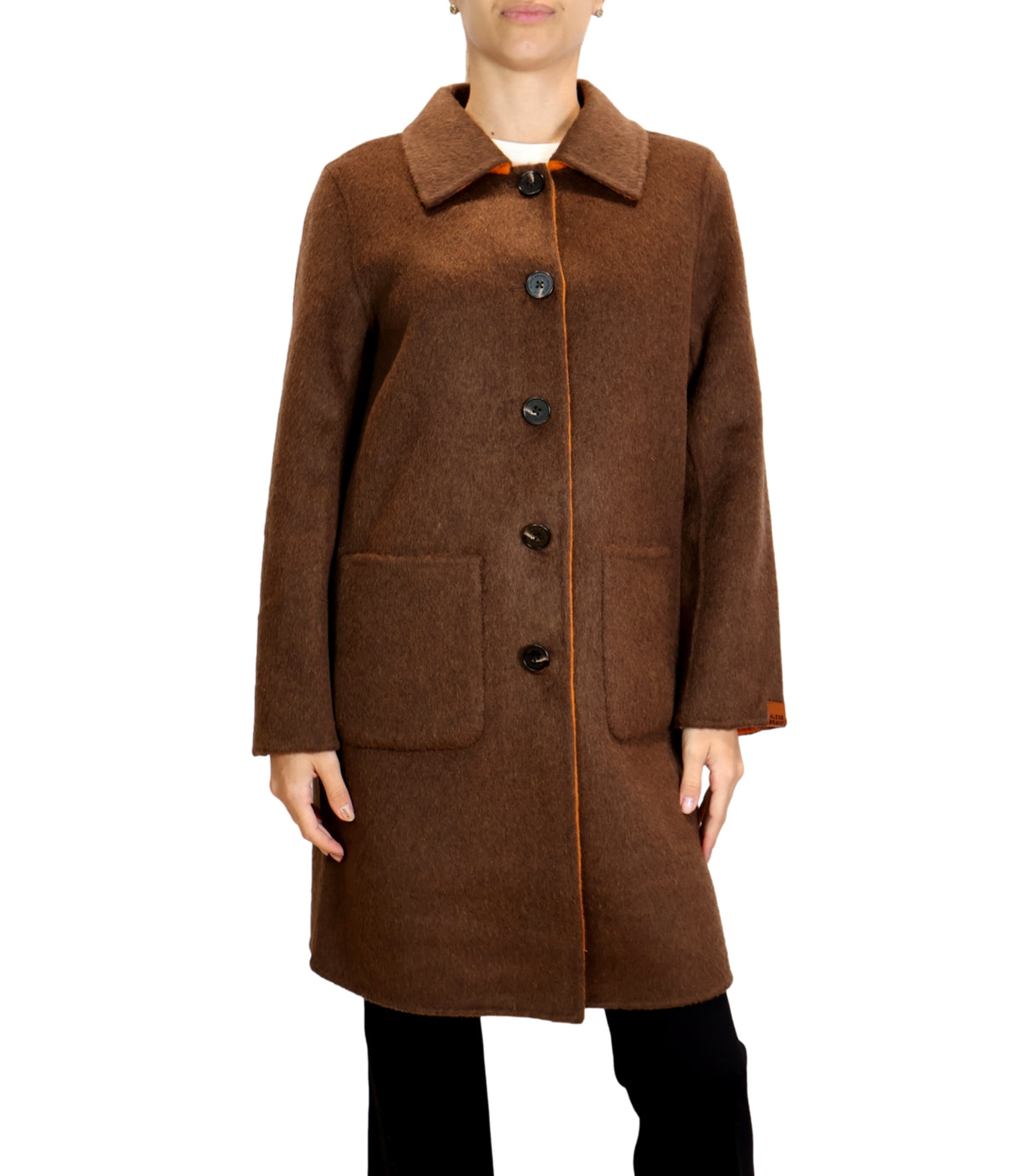 Alexs Bravo Cappotto Orange/chocolate da Donna