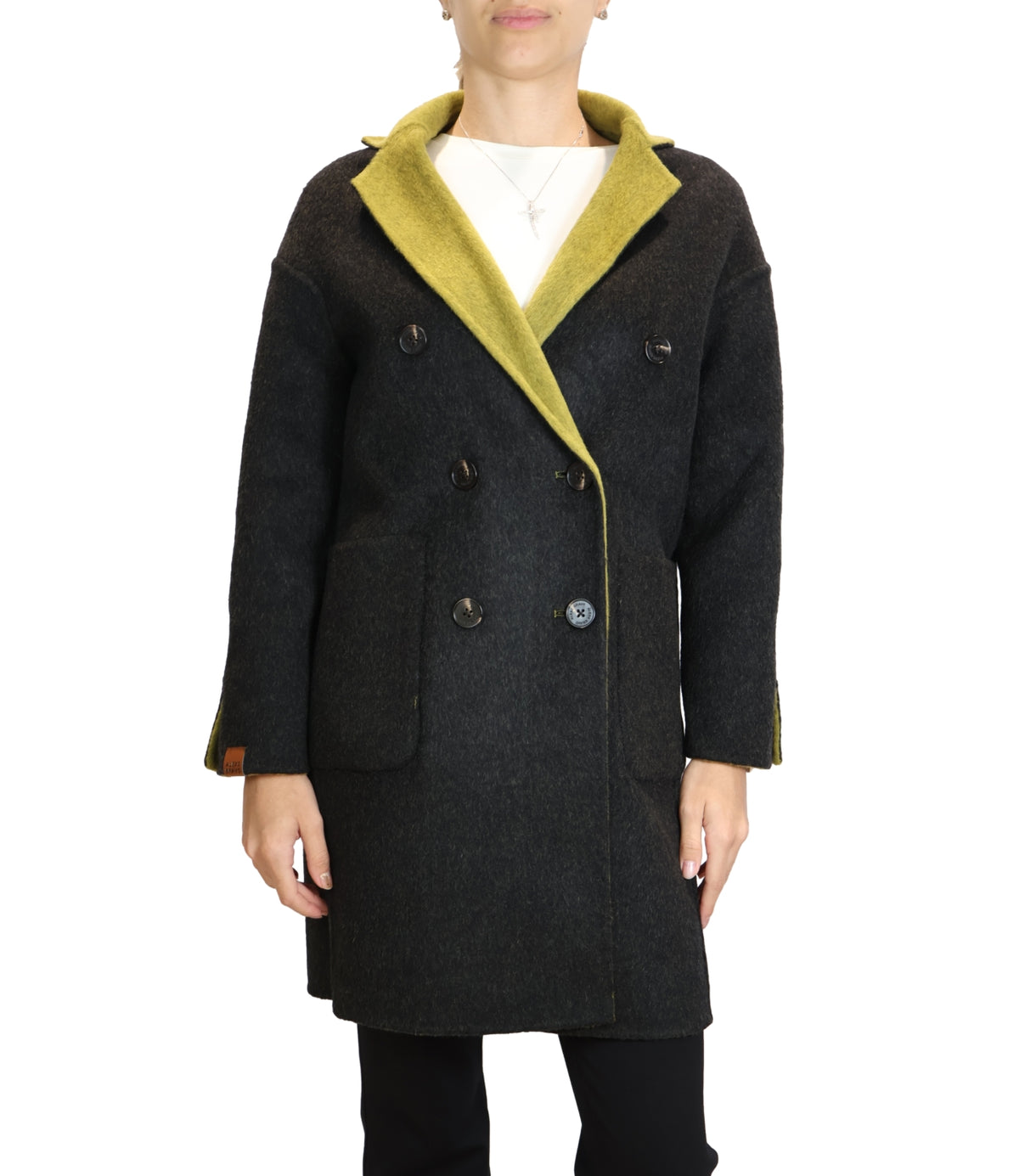 Alexs Bravo Cappotto Green/grey da Donna