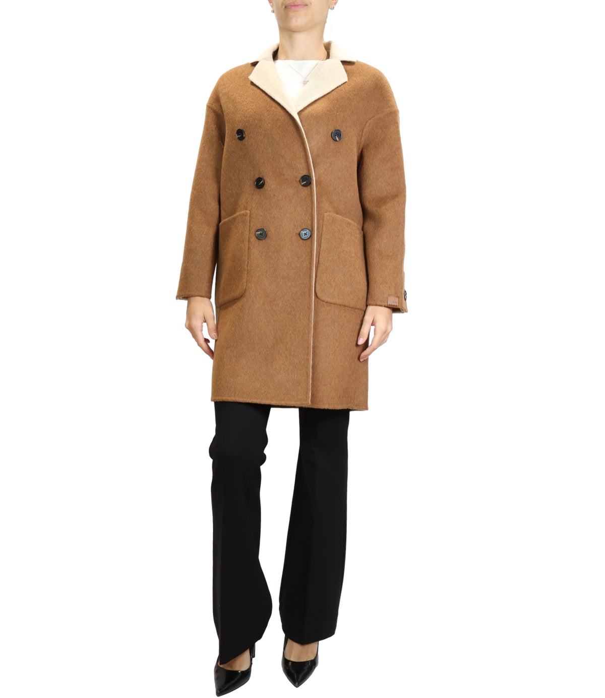 Alexs Bravo Cappotto Brown/ofF-White da Donna