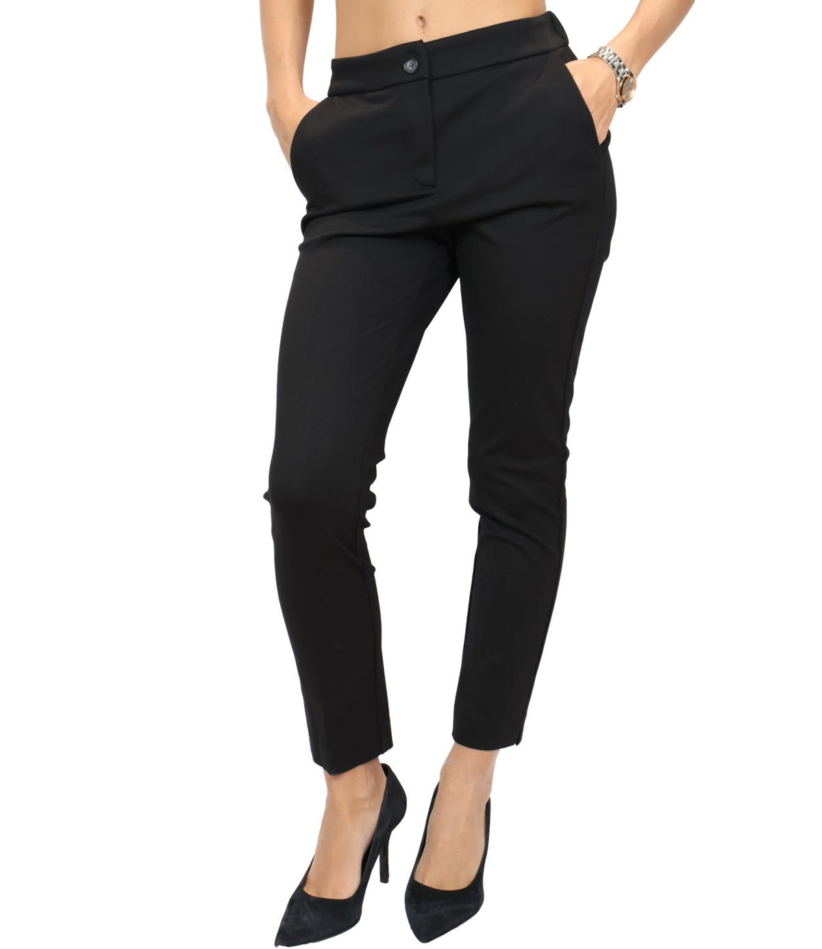 Angela Davis Pantalone Nero da Donna