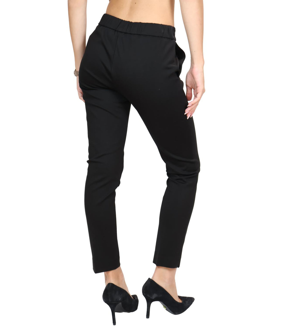 Angela Davis Pantalone Nero da Donna