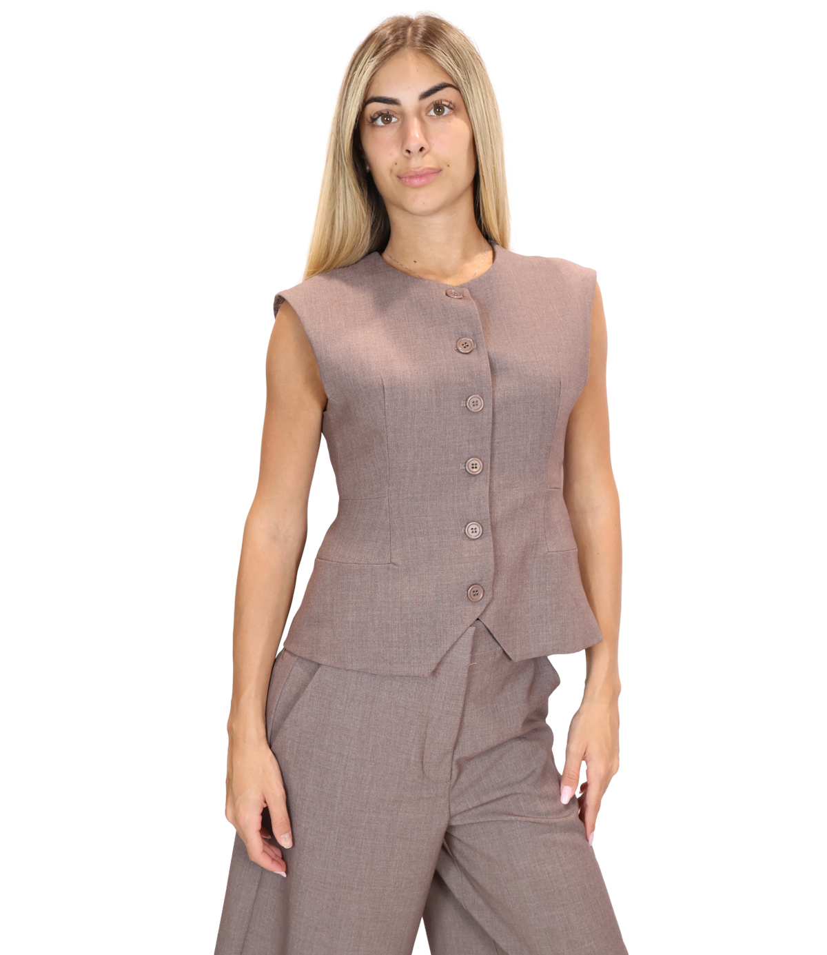 Dixie Gilet Nocciola da Donna
