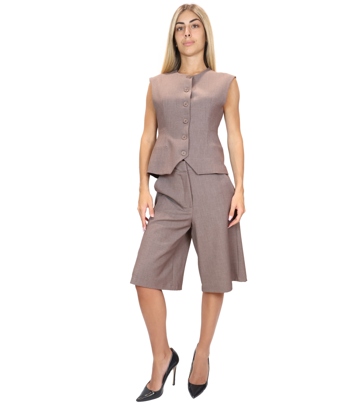 Dixie Gilet Nocciola da Donna