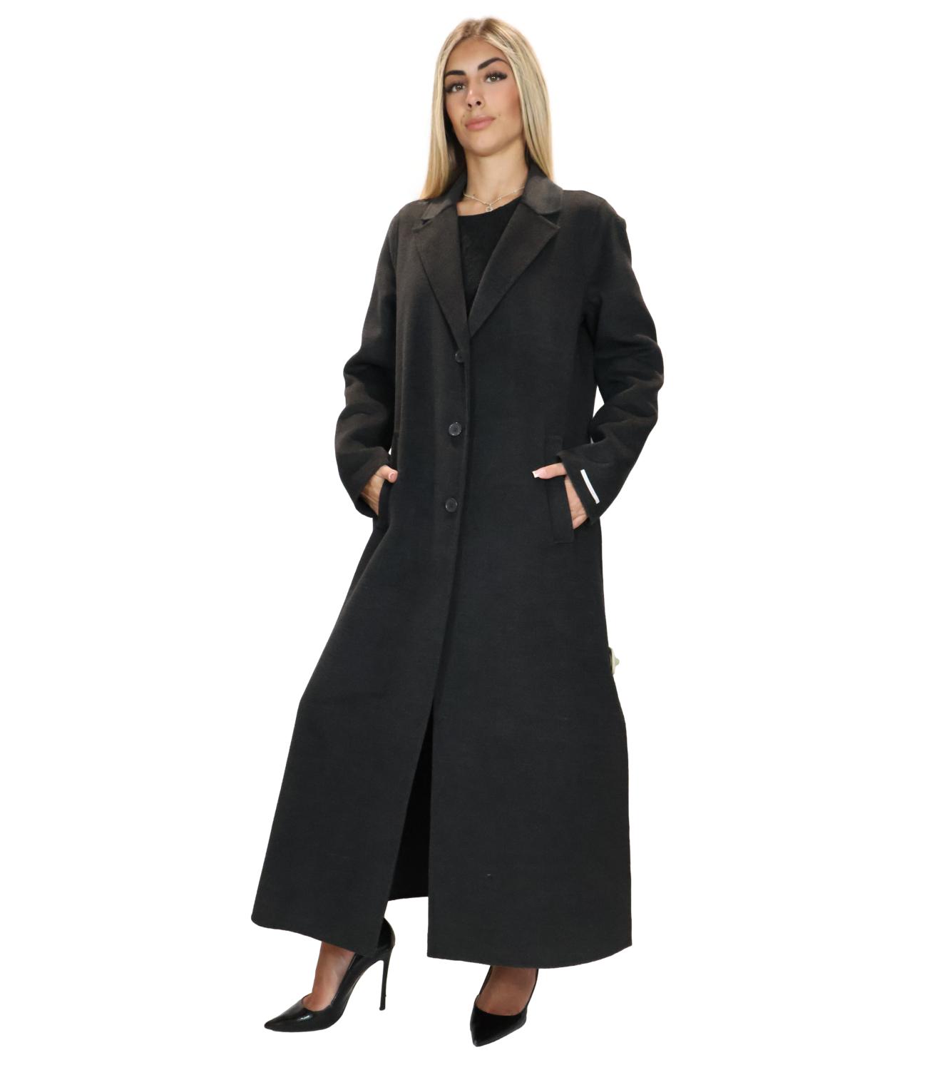 Emme Marella Cappotto Grigio Scuro Melange da Donna