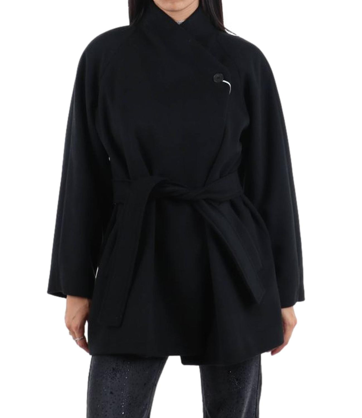 Emme Marella Cappotto Nero da Donna