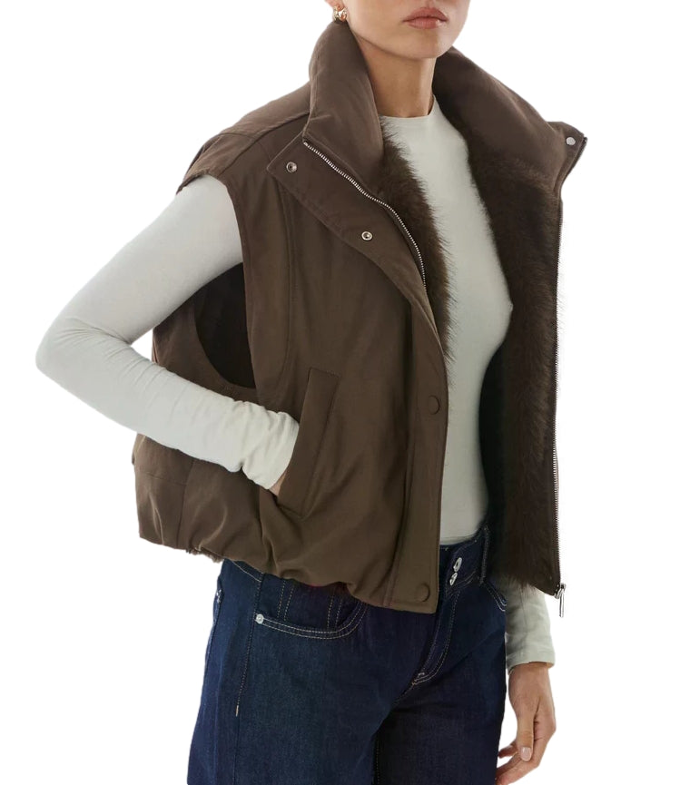Giovanni Paris Gilet Marrone da Donna