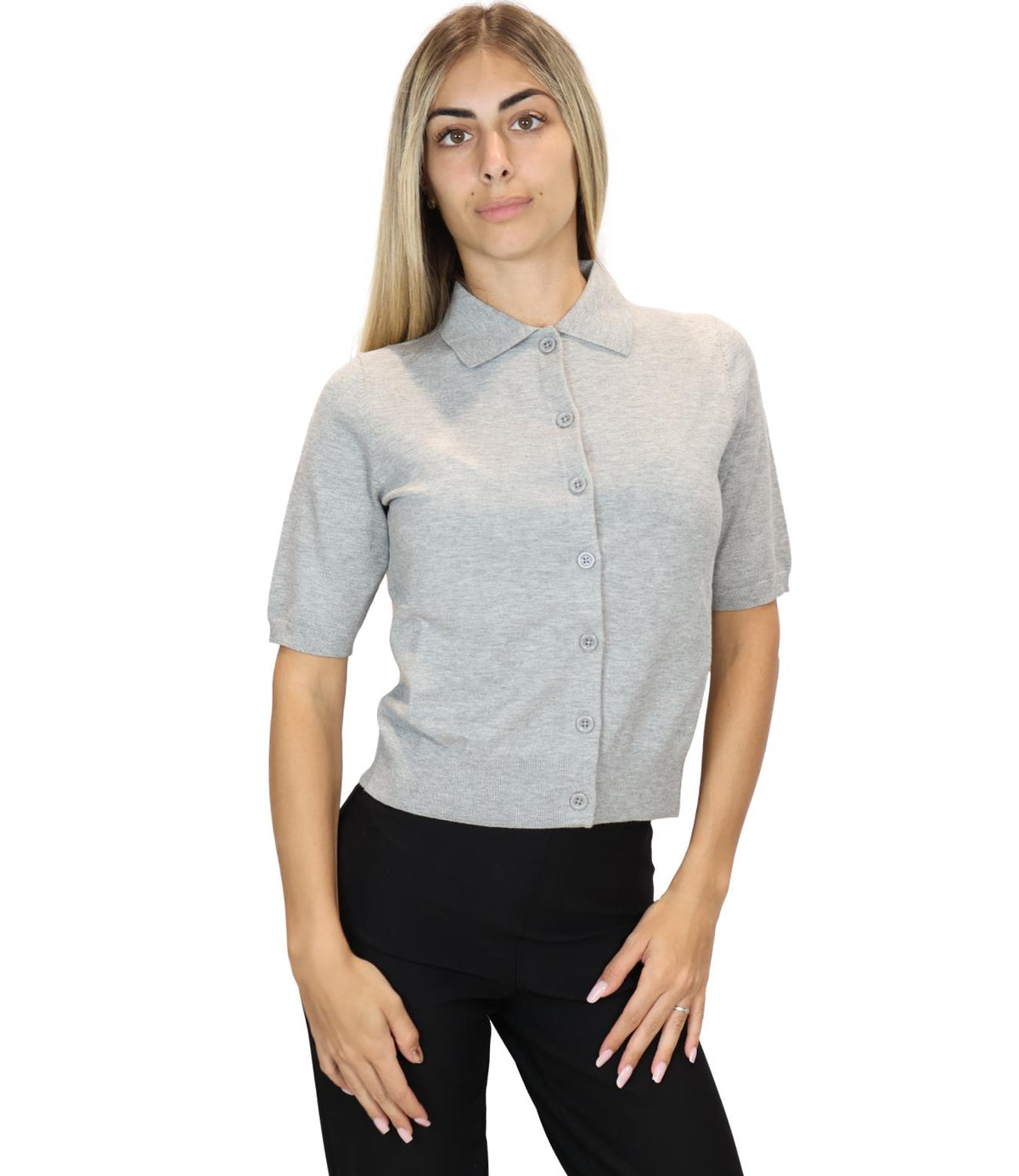 Iblues Cardigan Grigio Melange da Donna