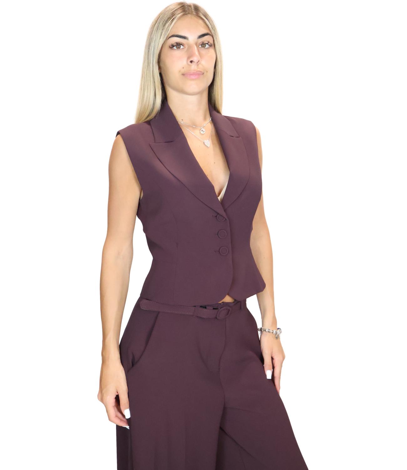 Imperial Gilet Plum Noir da Donna