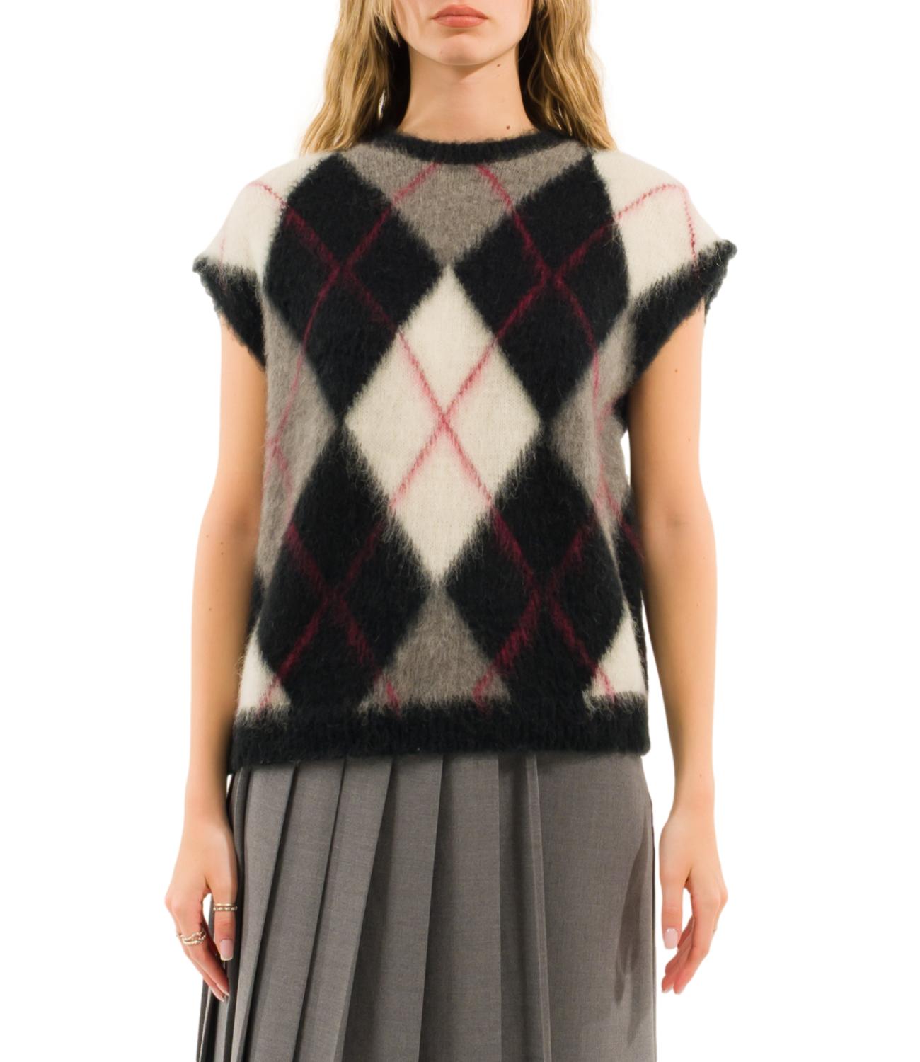 Kontatto Gilet NerO-PannA-Grigio MediO-Marsal da Donna