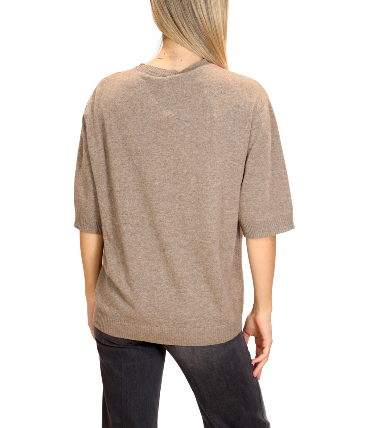 Kontatto Maglia Tortora/arancio da Donna